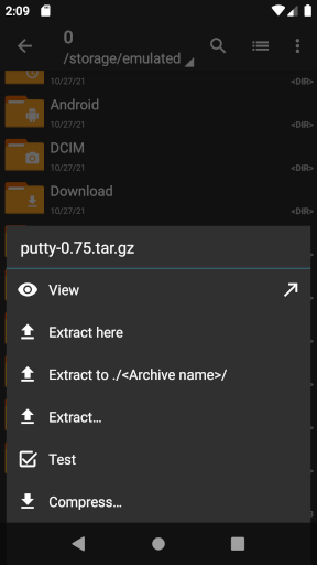 ZArchiver File operations